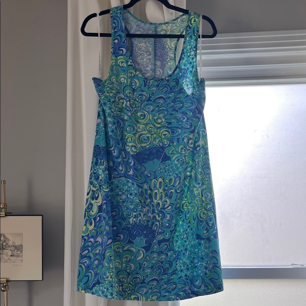 Lilly Pulitzer Vibrant Blue and Green Swirl Dress🌼